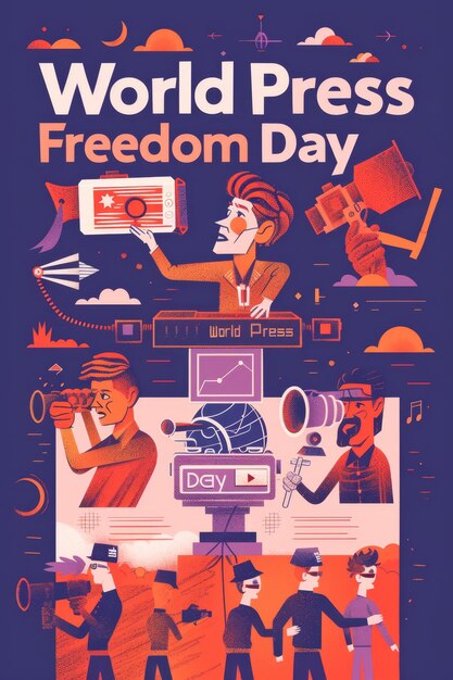 illustration with text to commemorate World Press Freedom Day