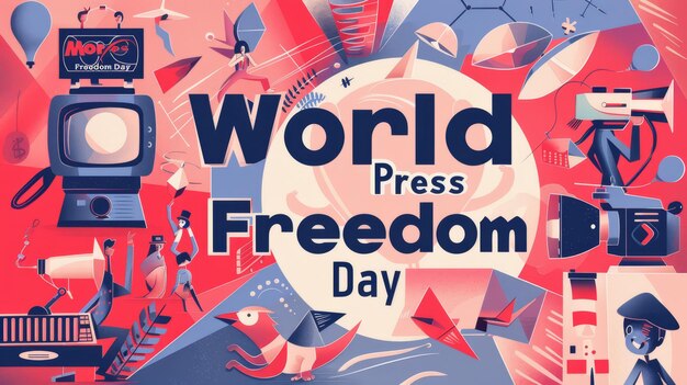 illustration with text to commemorate World Press Freedom Day