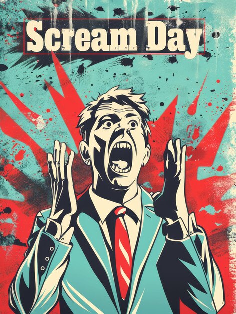 Фото illustration with text to commemorate scream day