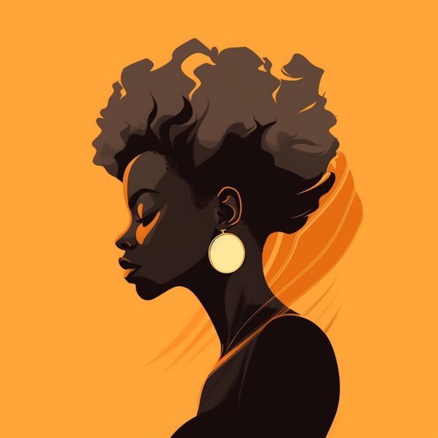 Illustration of a woman with a large earring and earrings generative ai