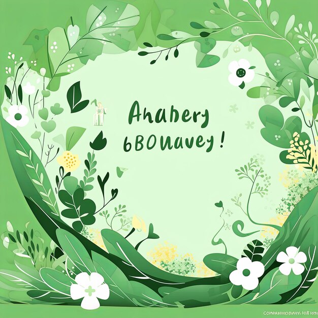 illustration Womens Day background in green