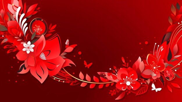 illustration Womens Day background in red