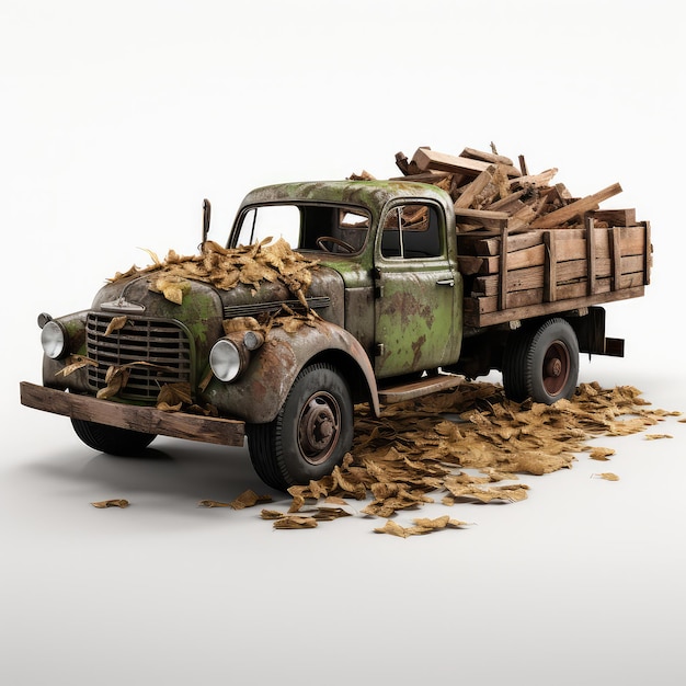 イラスト: 木材のトラック 78 びた泥の落下