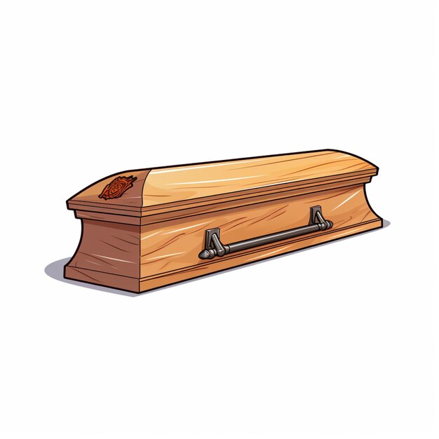 Photo illustration of a wooden casket with a handle and a handle generative ai