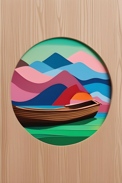 illustration for wooden marquetry