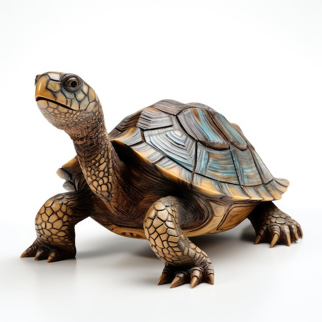 illustration wooden turtle statue artisan