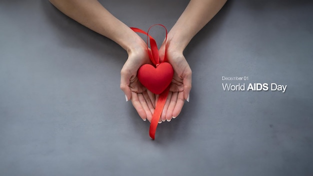 Photo illustration of word aids day