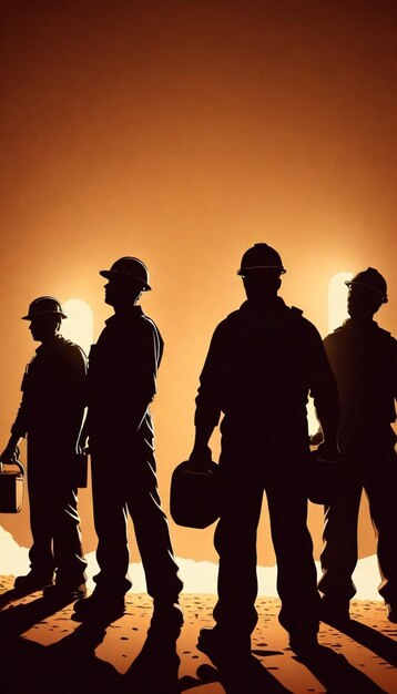 Photo illustration of workers who have finished work