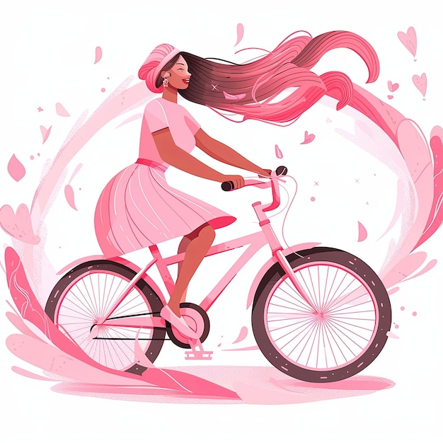 Photo illustration world bicycle day in pink