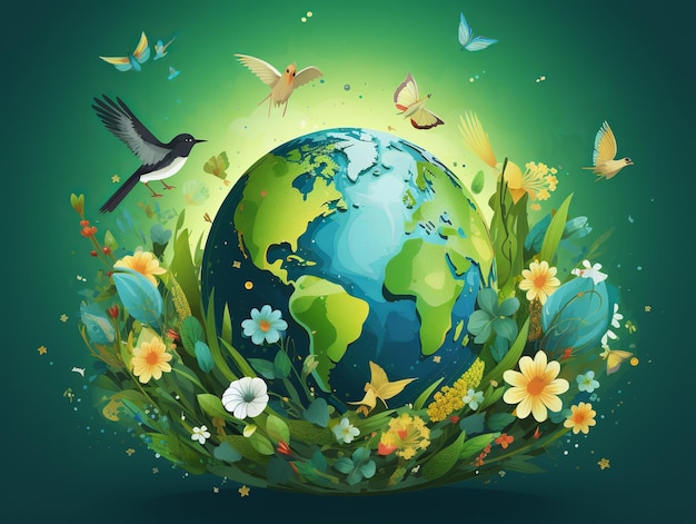 illustration of World Earth Day Background of Culture