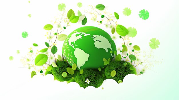 illustration World Earth Day in green