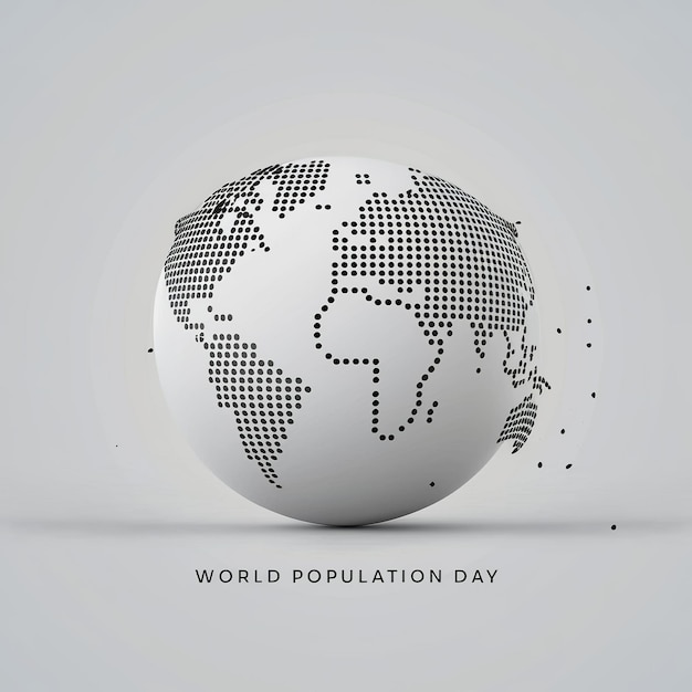 Illustration of World Population Day Concept 11July Explosion of world population