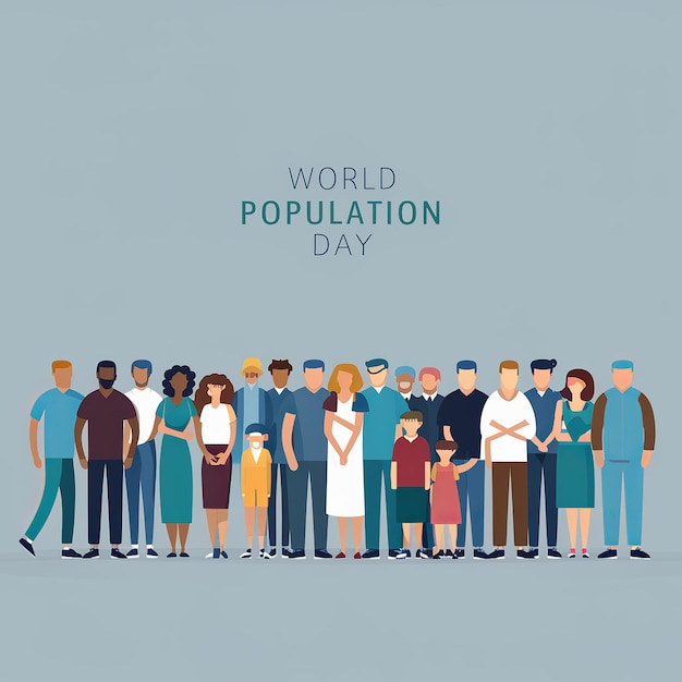 Illustration of World Population Day Concept 11July Explosion of world population