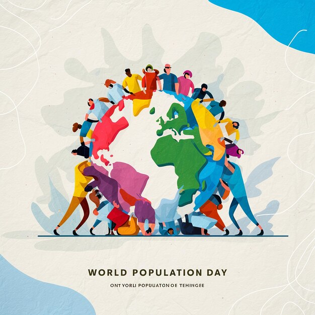 Illustration of World Population Day Concept 11July Explosion of world population