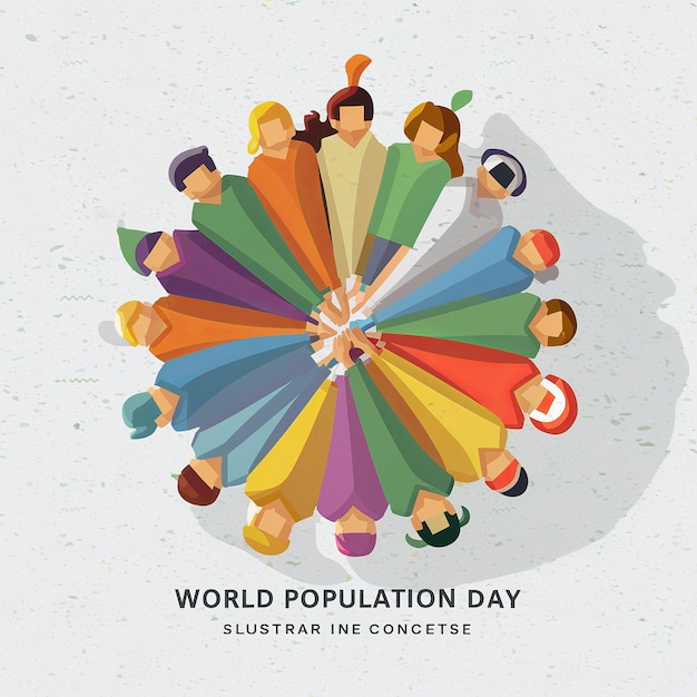 Illustration of World Population Day Concept 11July Explosion of world population