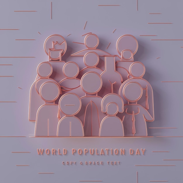 Illustration of World Population Day Concept 11July Explosion of world population