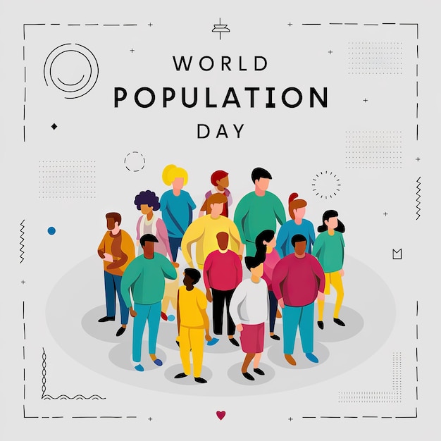 Illustration of World Population Day Concept 11July Explosion of world population