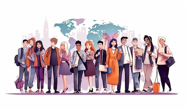 Illustration of World Students Day or International Students Day Ai Generated
