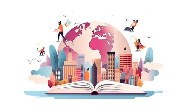 Illustration of World Students Day or International Students Day Ai Generated