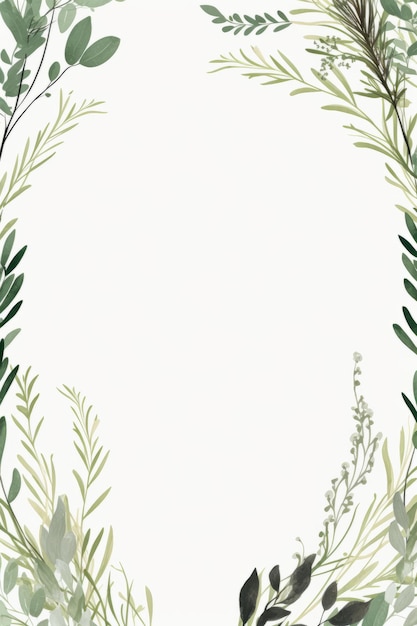 an illustration of a wreath of green leaves on a white background