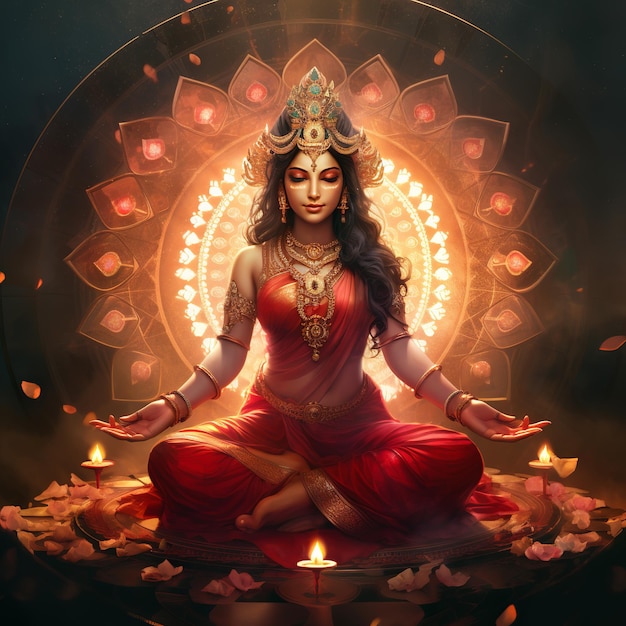 Photo illustration of yantra goddess lakshmi