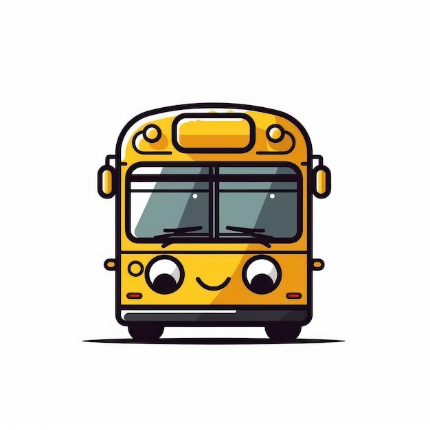 Illustration of yellow bus on white background