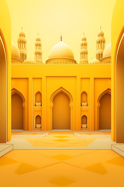 illustration of yellow mosque