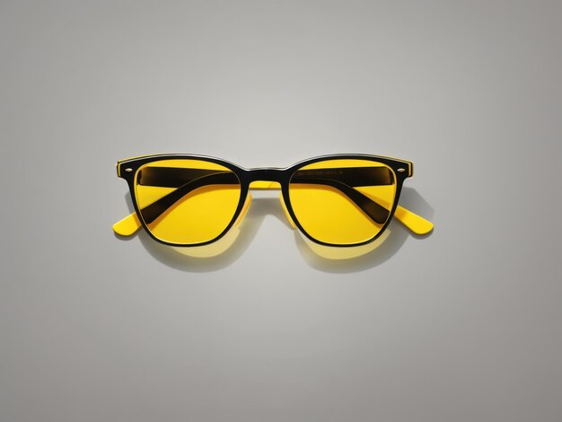 Illustration of yellow sunglasses isolated on background top view