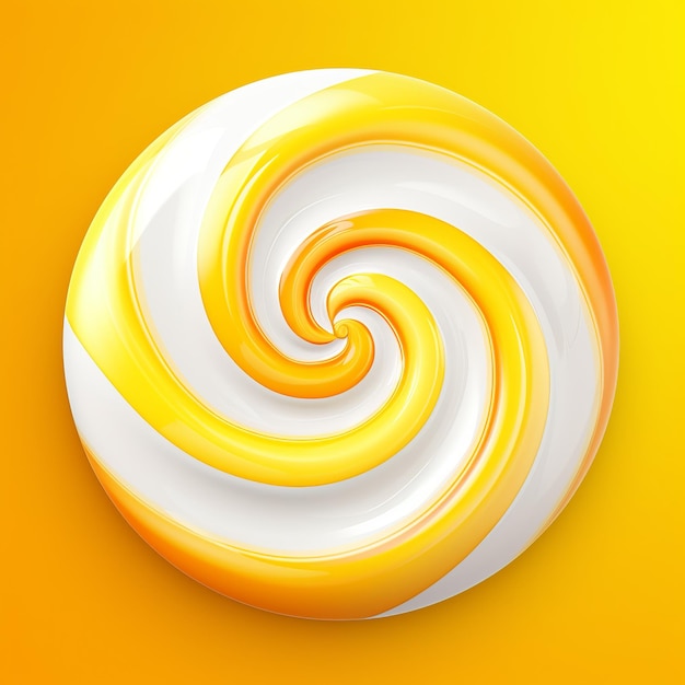 Illustration of a yellow and white round lollipop front vertigo patt