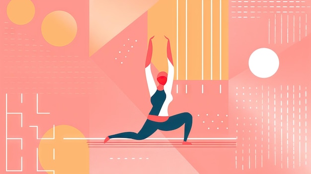 A illustration yoga relax illustration set with people doing yoga poses