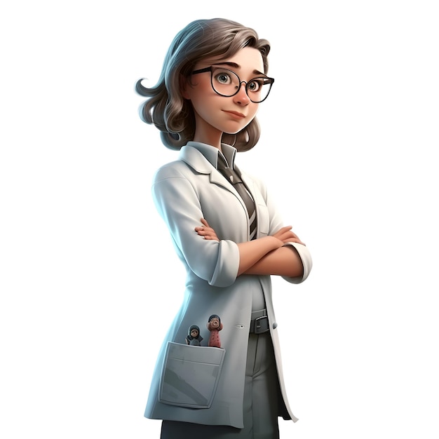 Illustration of young doctor with stethoscope on white backround