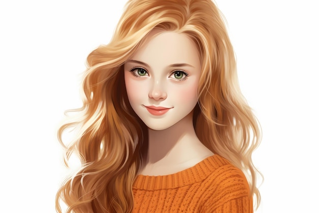 Player X wants to enter your world Illustration-young-woman-with-long-red-hair_893012-194096