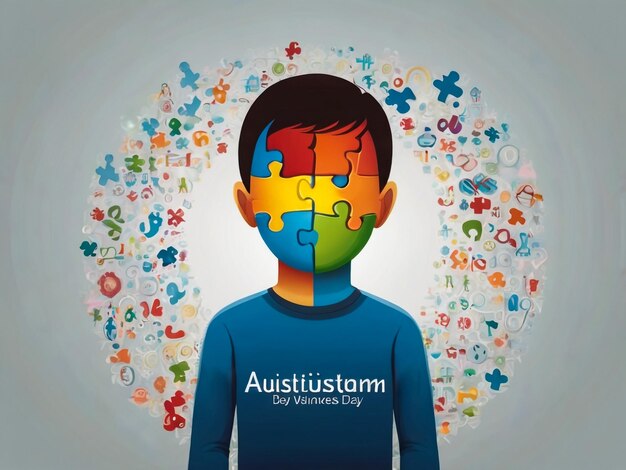 Photo illustrationbanner or poster of world autism awareness day