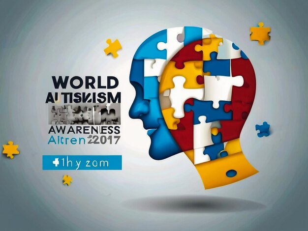 illustrationbanner or poster of World autism awareness day