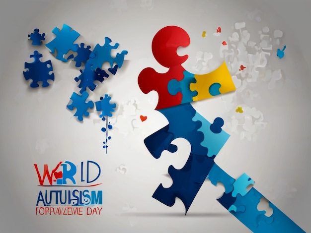 Photo illustrationbanner or poster of world autism awareness day