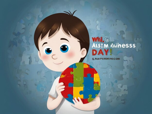 Photo illustrationbanner or poster of world autism awareness day