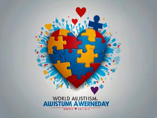 Photo illustrationbanner or poster of world autism awareness day