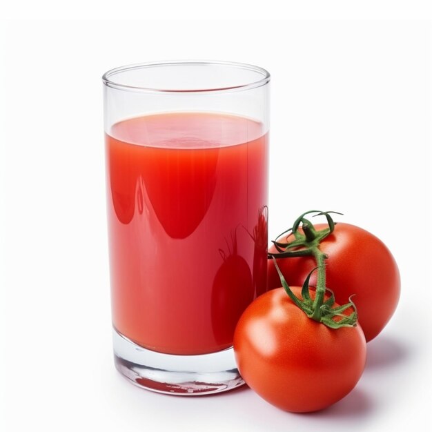 Illustrations ai generation a glass of tomato juice isolated on a white background