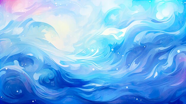 Illustrations colorful light blue waves Generate Ai