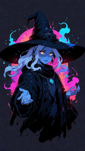 Illustrations of Dark Mages and Beautiful Witches in Various Outfits Conjuring Spells and Mystery