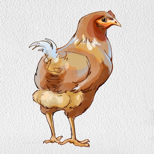 Photo illustrations of domestic chickens farming