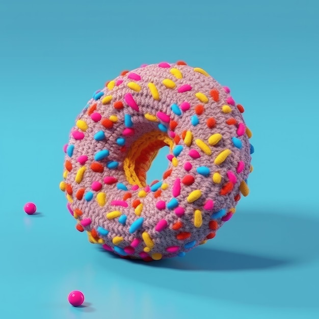 Illustrations of donut with colorful sprinkles