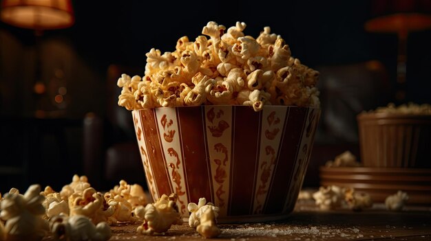 Illustrations of various pop corn images that are unique and look crispy and delicious 3d realistic