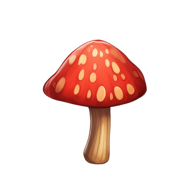 Illustrator of mushroom cartoon style generative ai