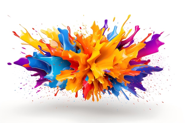 Illustrator paint splashes on white background generate ai