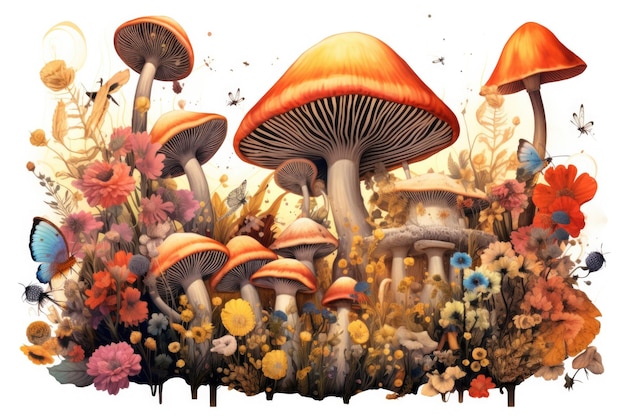 Illusttaion mushroom in the forest