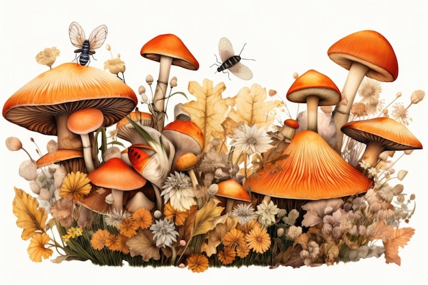 Иллюстионный гриб в лесу