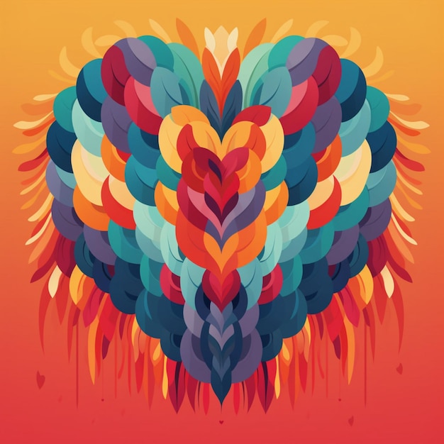 ilustracion 2d vector corazones coloridas love colours amor