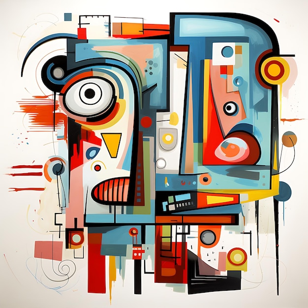 Ilustration Art Cubist Style Funny Abstract Artist Cartoon Character creative cute anime