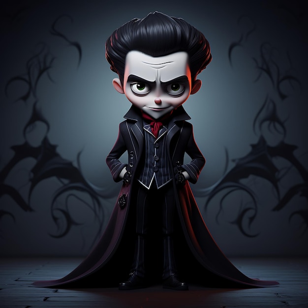 Photo ilustration art gothic style dark and mysterious funny gothic vampire cartoo creative cute anime